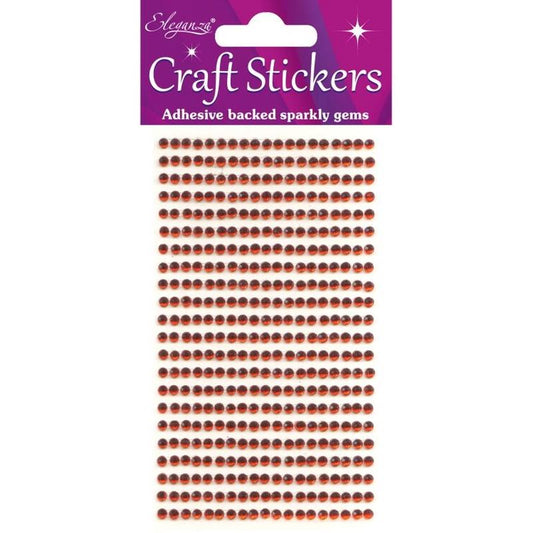 3mm Gems Red Craft Stickers No.16 - 418 Pieces