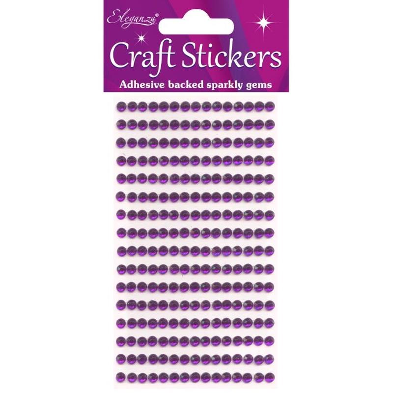 4mm Gems Amethyst Craft Stickers No.38 - 240 pieces