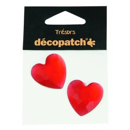 Pack of 2 hearts, 3cm � Red