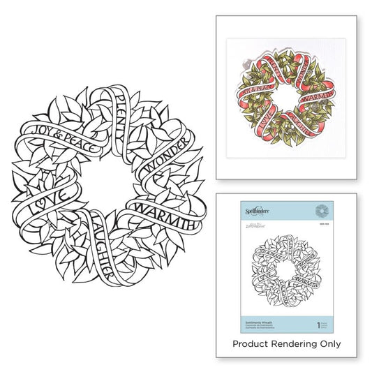 Sentiments Wreath Cling Rubber Stamps