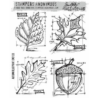 Tim Holtz - Autumn Blueprint- Stamp