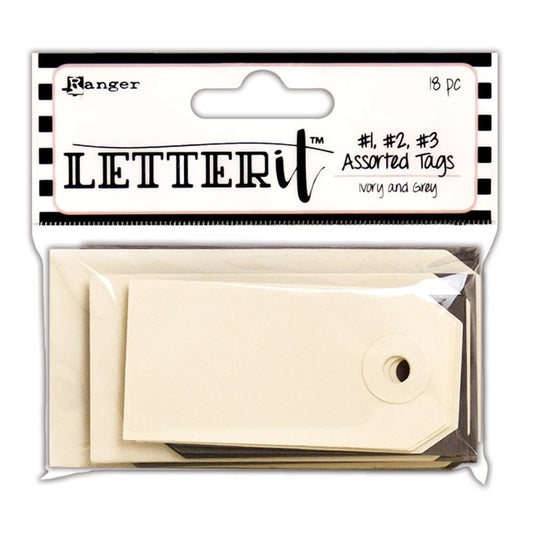 Tag Assortment Ivory & grey