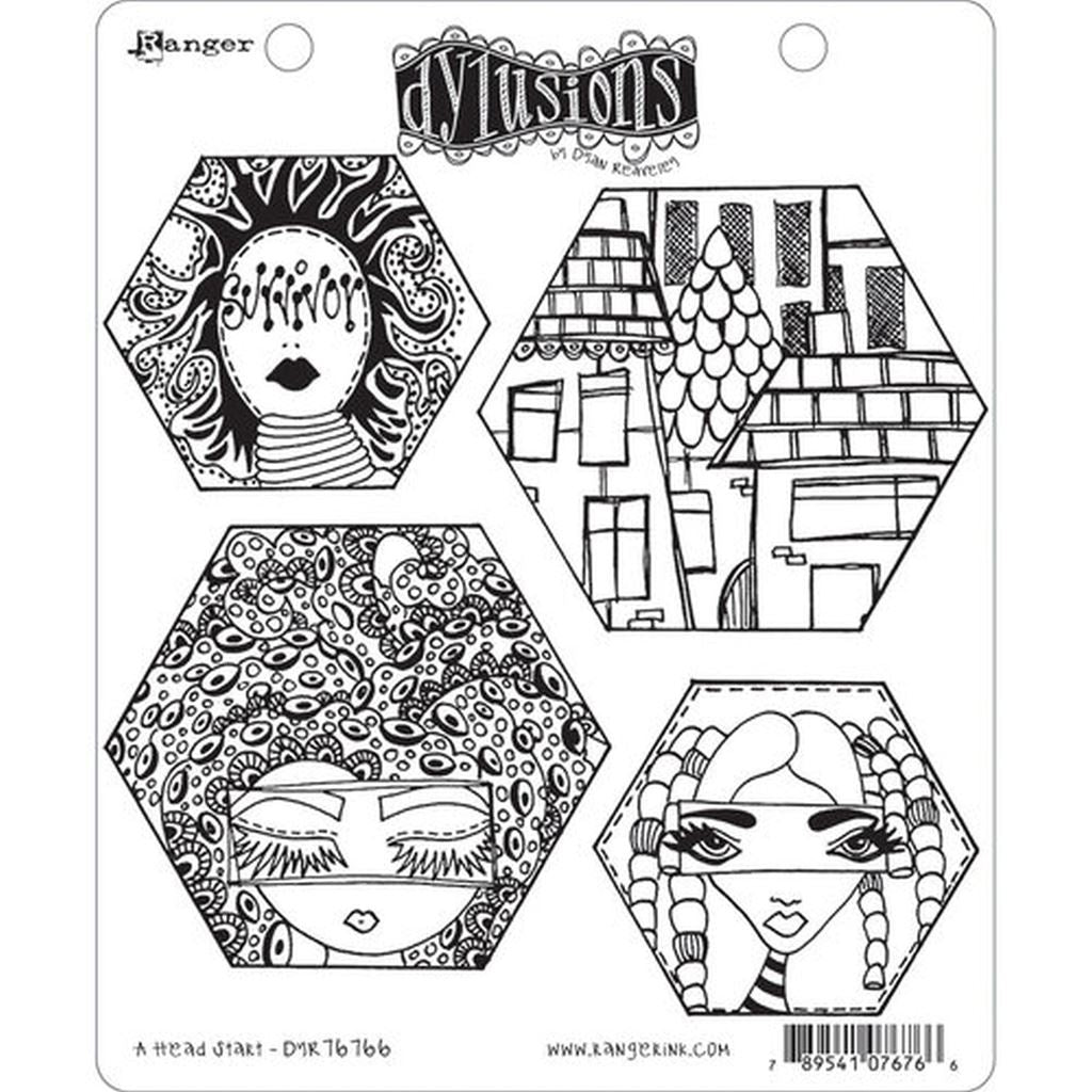 A Head Start Dylusions Stamp