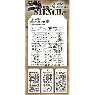 Tim Holtz - Mini Stencil Set 41 (3 Ea.)Stencils