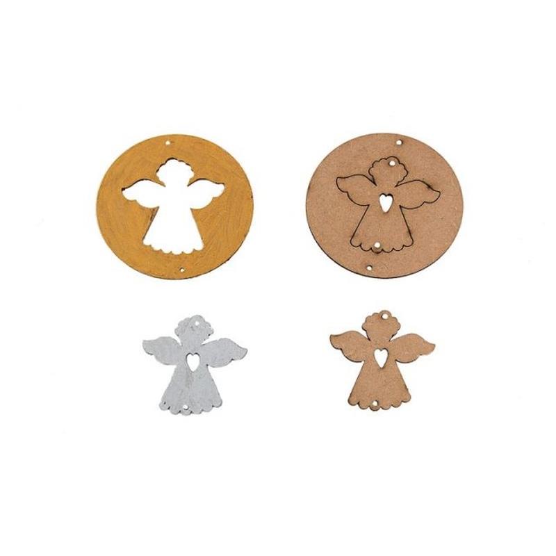 MDF Xmas Duo Deco Angel set 3p