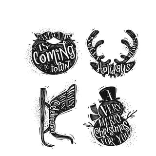 Tim Holtz - Carved Christmas 3 Cling Stamps