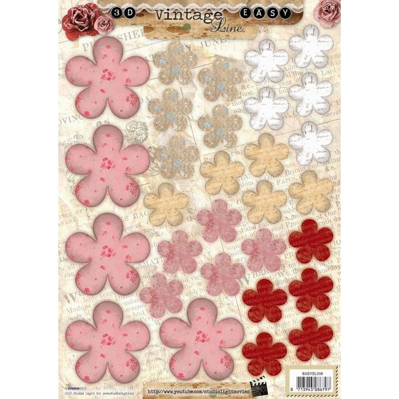 3D Vintage Flowers Numbers 358