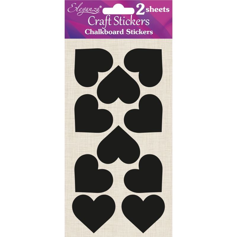 Chalkboard Stickers - Hearts - 20 Pieces