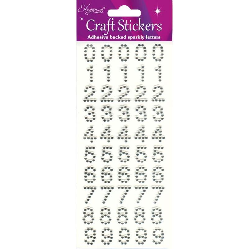 Numbers Craft Stickers Clear/Silver No.43