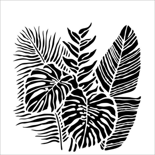 12x12 Stencil Tropical Fronds