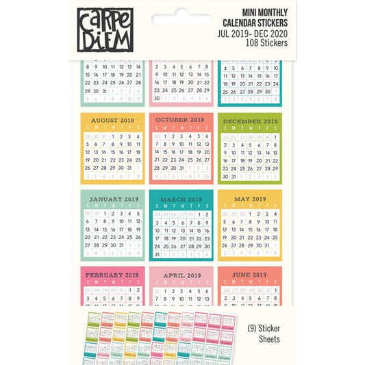 Mini Monthly Calendar Stickers