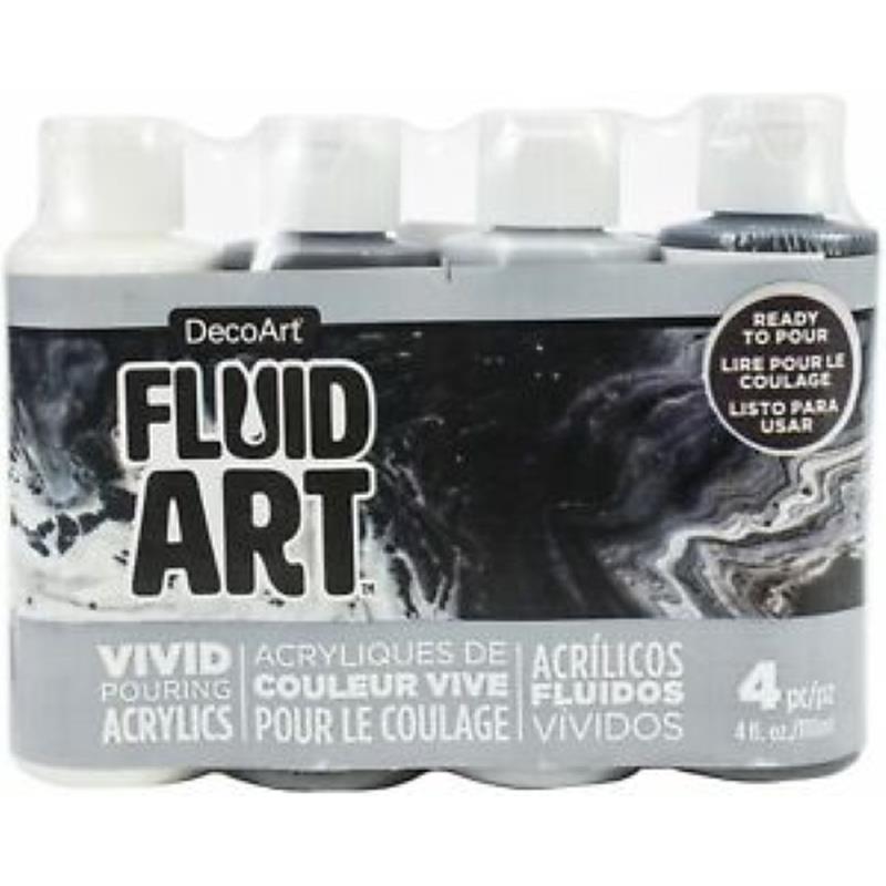 4 Colour Fluid Art Neutral Pouring Value