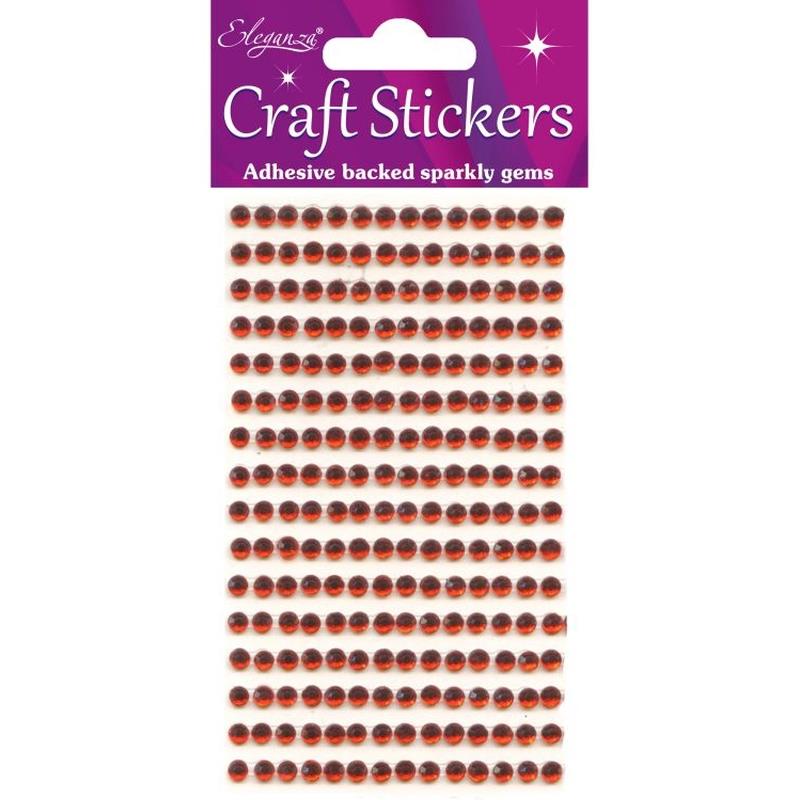 Stickers 4mm Gems Red Craft Stickers No.16 - 240 pieces