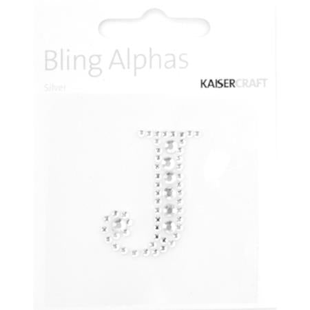 Rhinestone 'J' Silver