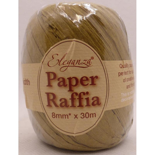 Paper Raffia No.76 Tan  - 8mm x 30m