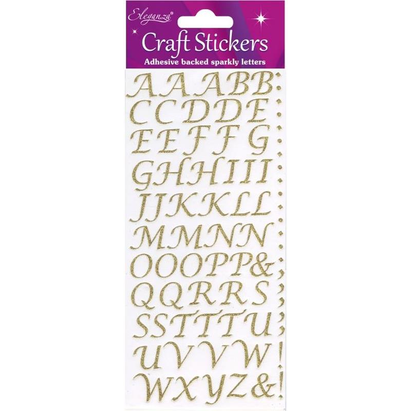 Stylised Alpha Set Gold Craft Stickers No.65