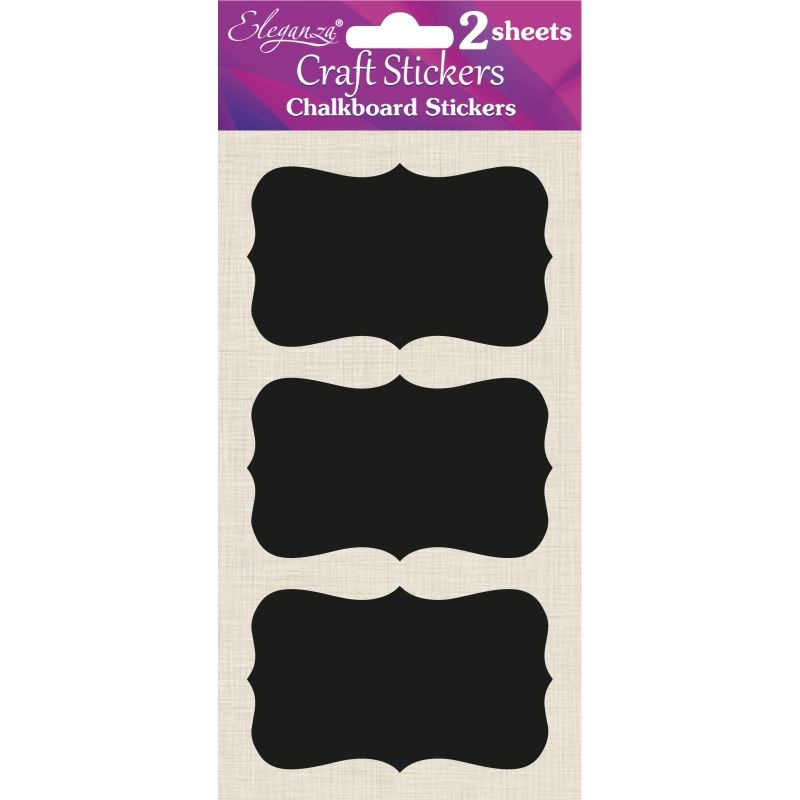 Chalkboard Stickers - Ornate Rectangle - 6 Pieces