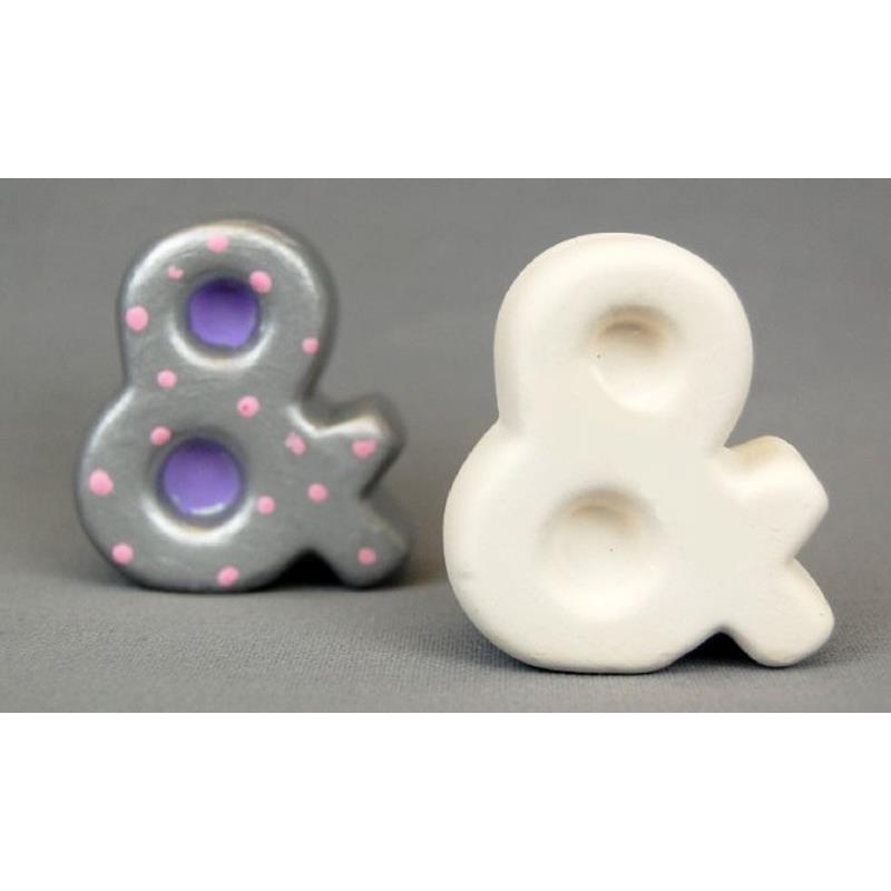 3D & 4.5cm 3D Bisque Ampersand (and) Symbol Inner Wrap Quantity 6