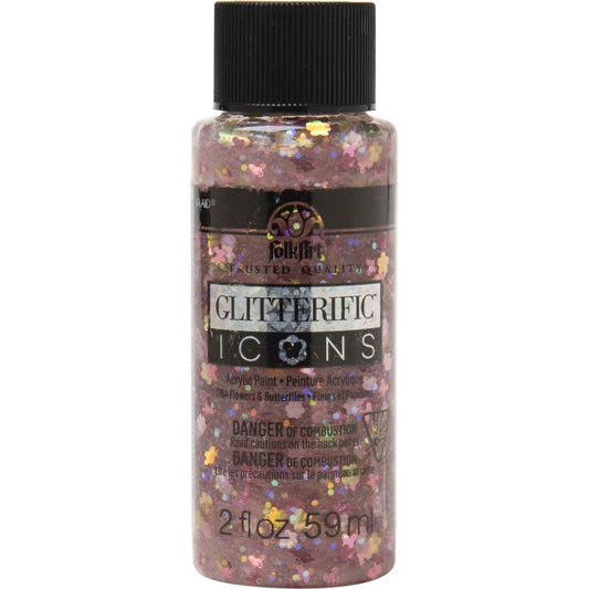 FLOWERS & BUTTERFLIES FOLKART GLITTERIFIC ICONS - 2 OZ