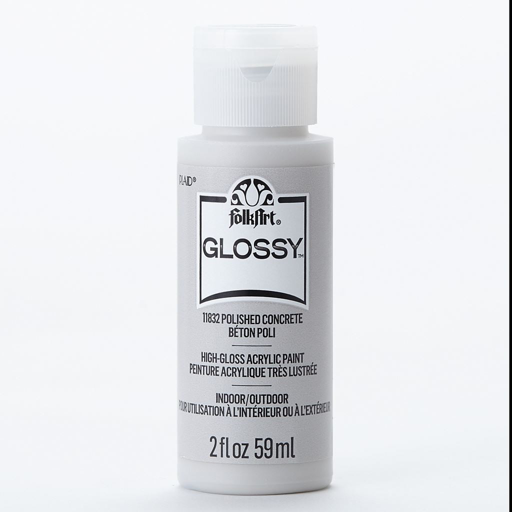 Polished Concrete Folkart Glossy Acrylic Paints - 2 Oz.