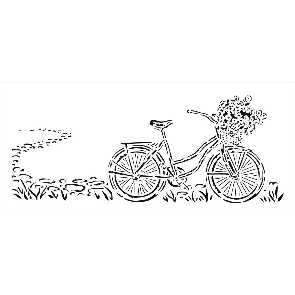 4x9 Slimline Stencil Pretty Bicycle