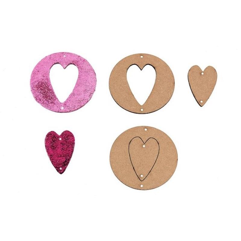 MDF Xmas Duo Deco Heart set 3