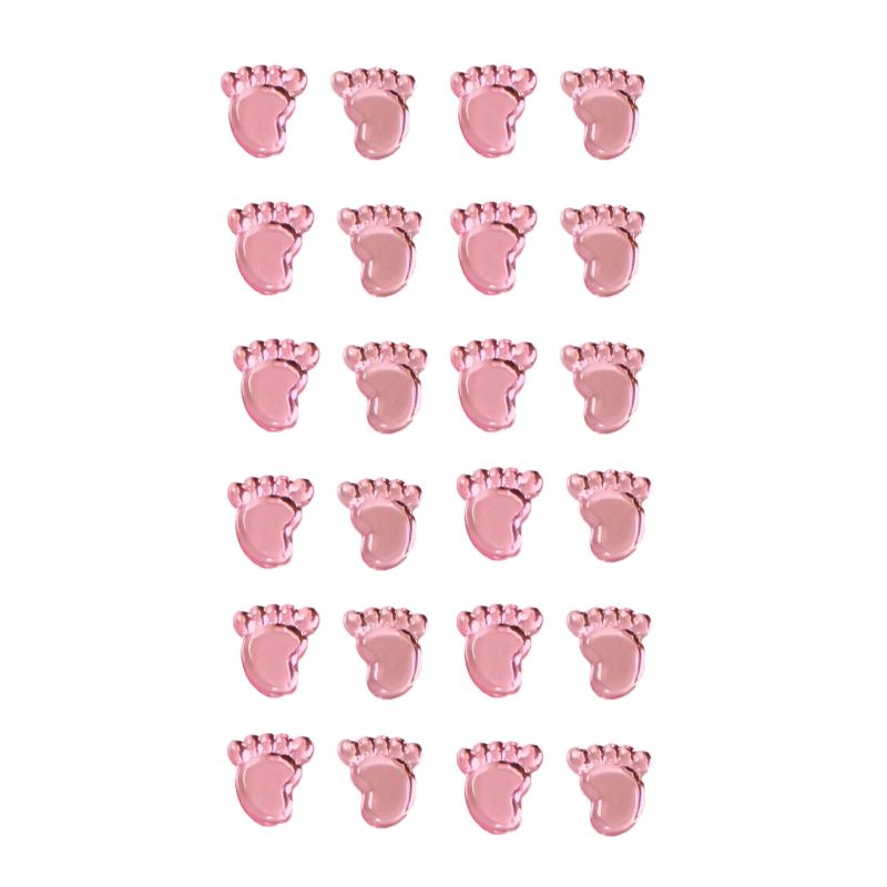 Girl Footprints Pearl Pink Craft Stickers - 25 Pieces