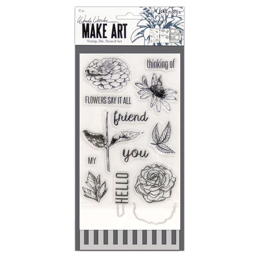 Stamp Die Stencil Set Flowers Say It All