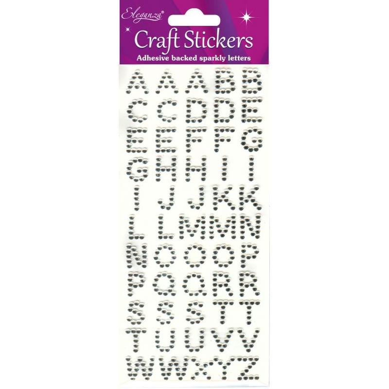 Alphabet Craft Stickers Clear/Silver No.43