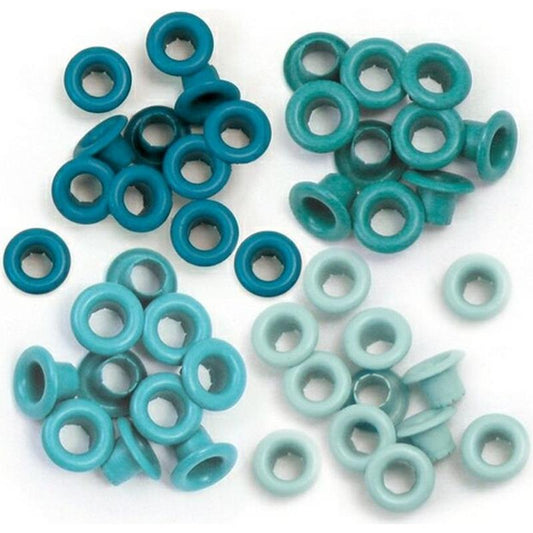 Standard Eyelets Aluminium Aqua Sold in Singles