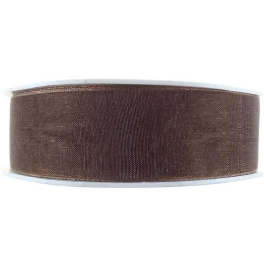 Woven Edge Ribbon Choco No.58  - 10mm x 20m