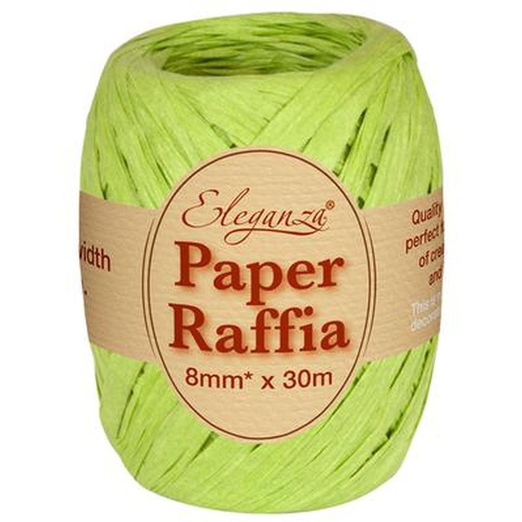 Paper Raffia No.14 Lime Green - 8mm x 30m