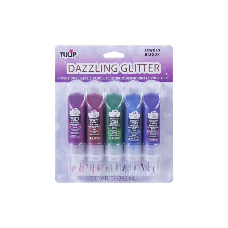 Tulip Dimensional Dazzling Glitter Fabric Paint 5 Colour - Jewels