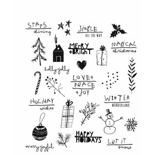 Tim Holtz - SEASONAL SCRIBBLES Cling Stamps