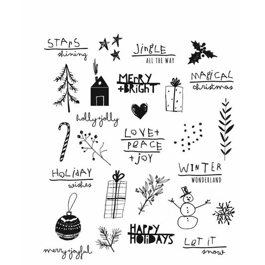 SEASONAL SCRIBBLES Cling Stamps