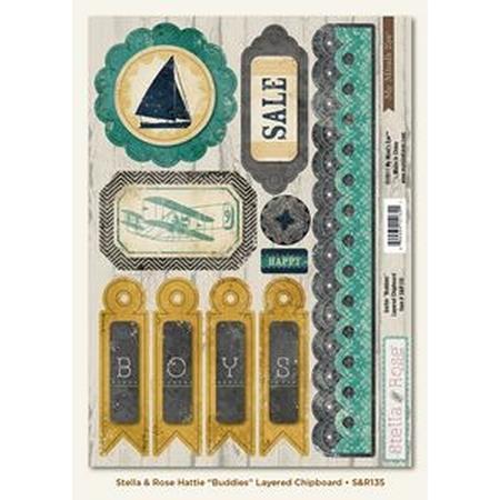 Buddies Layered Chipboard Sold in singles