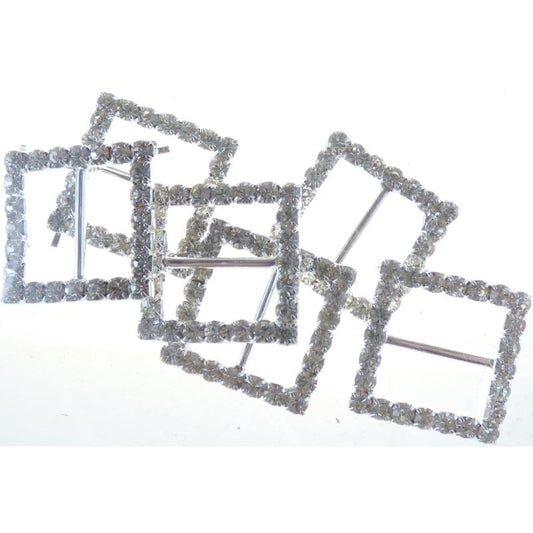 Diamant� Effect Buckles Square - 6 Pieces