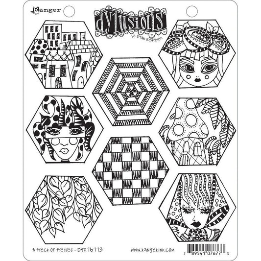 A Heck of Hexies Dylusions Stamp