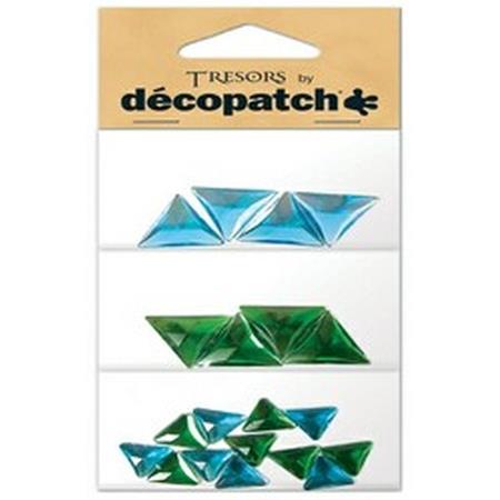 Triangular shapes, green / blue