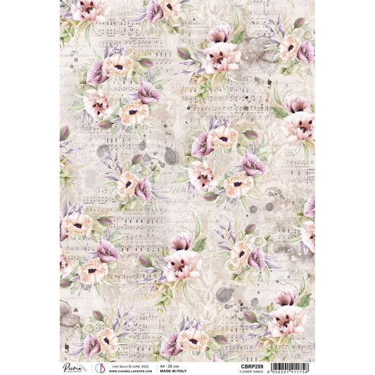 Rice Paper A4 Flower Dance - 5 Sheets