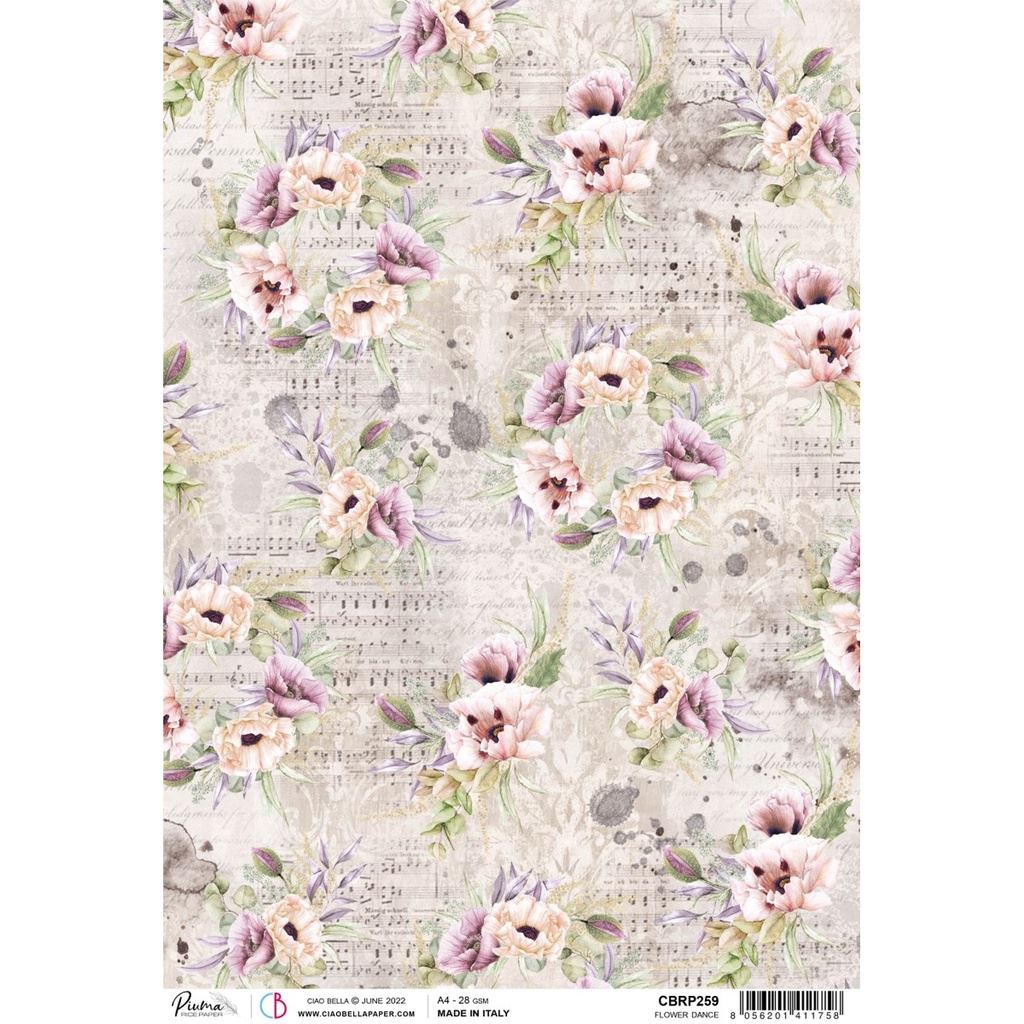 Rice Paper A4 Flower Dance - 5 Sheets