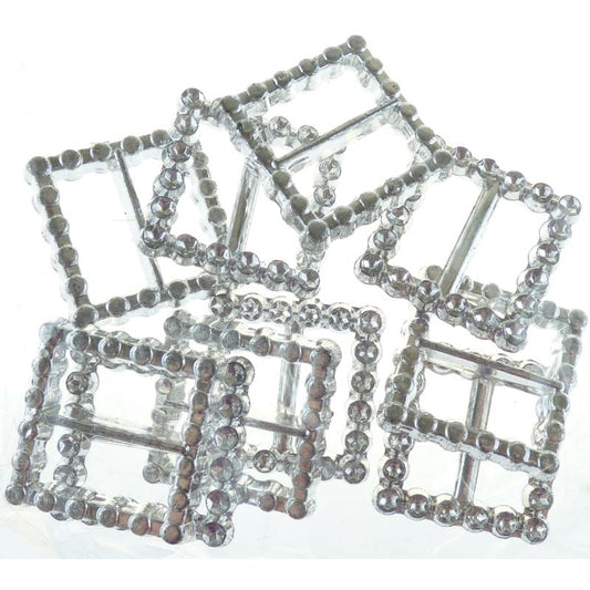 Diamant� Effect Buckles 2.4cm Square - 10 pieces