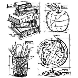 Tim Holtz - Schoolhouse Blueprint- Stamp
