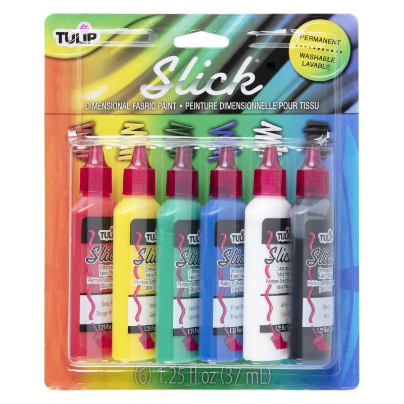 Tulip Dimensional Fabric Paint Slick 6 pack Primary