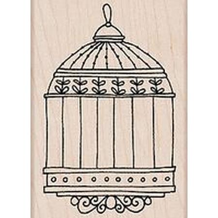 Birdcage - Wood Mounted Stamp