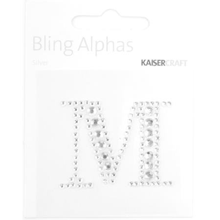 Rhinestone 'M' Silver