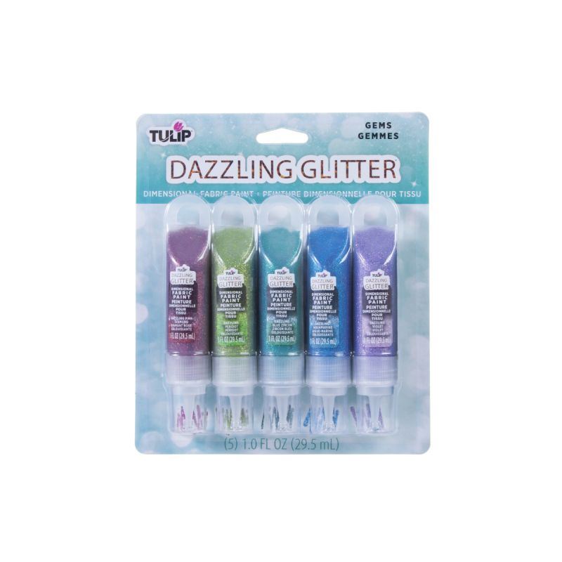 Tulip Dimensional Dazzling Glitter Fabric Paint 5 Colour - Gems