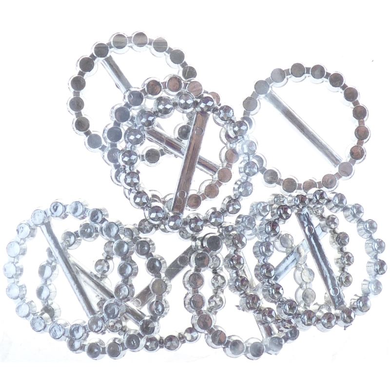 Diamant� Effect Buckles 3.0cm Round - 10 pieces