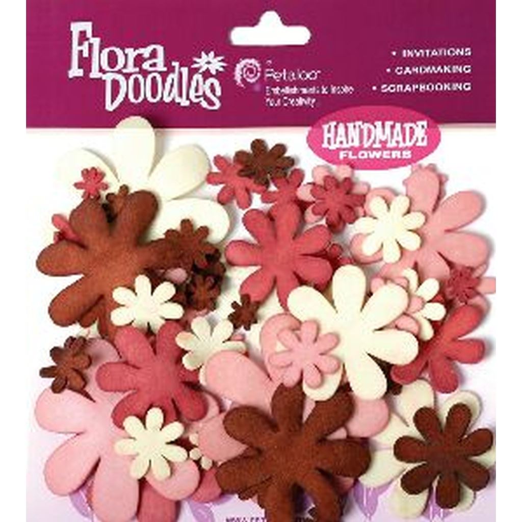 Foam Flowers - Cream Brown Pink Red